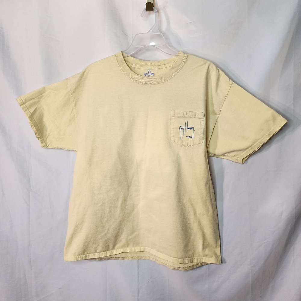 Guy Harvey Bluewater AFTCO Short Sleeve T-Shirt Size XL Yellow Big Fish